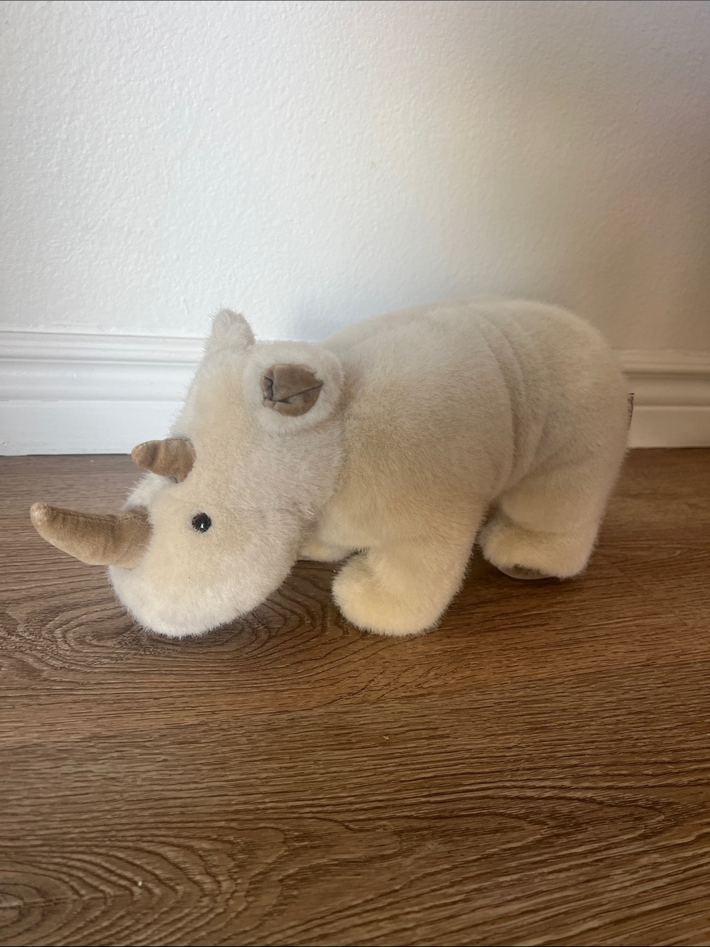 Plush Cream Rhino Stuffed Animal - Soft Kids Toy